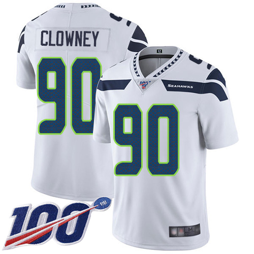 Seattle Seahawks Limited White Men Jadeveon Clowney Road Jersey NFL Football #90 100th Season Vapor Untouchable